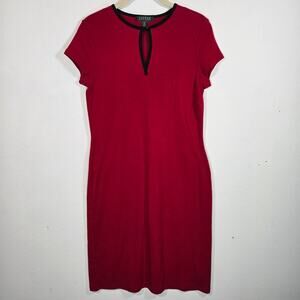 Lauren Ralph Lauren Keyhole Red Dress. Size Medium